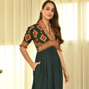 Ikat Print Midi – Emerald
